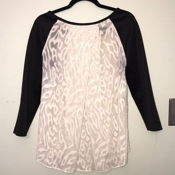 RACHEL Rachel Roy Animal and Neoprene Top - Picture 2 of 3